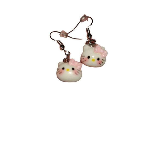 Hello Kitty Kawaii Acrylic Charm Dangle Earrings - Picture 3 of 4
